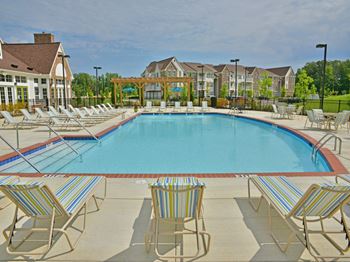 Expansive outdoor swimming pool